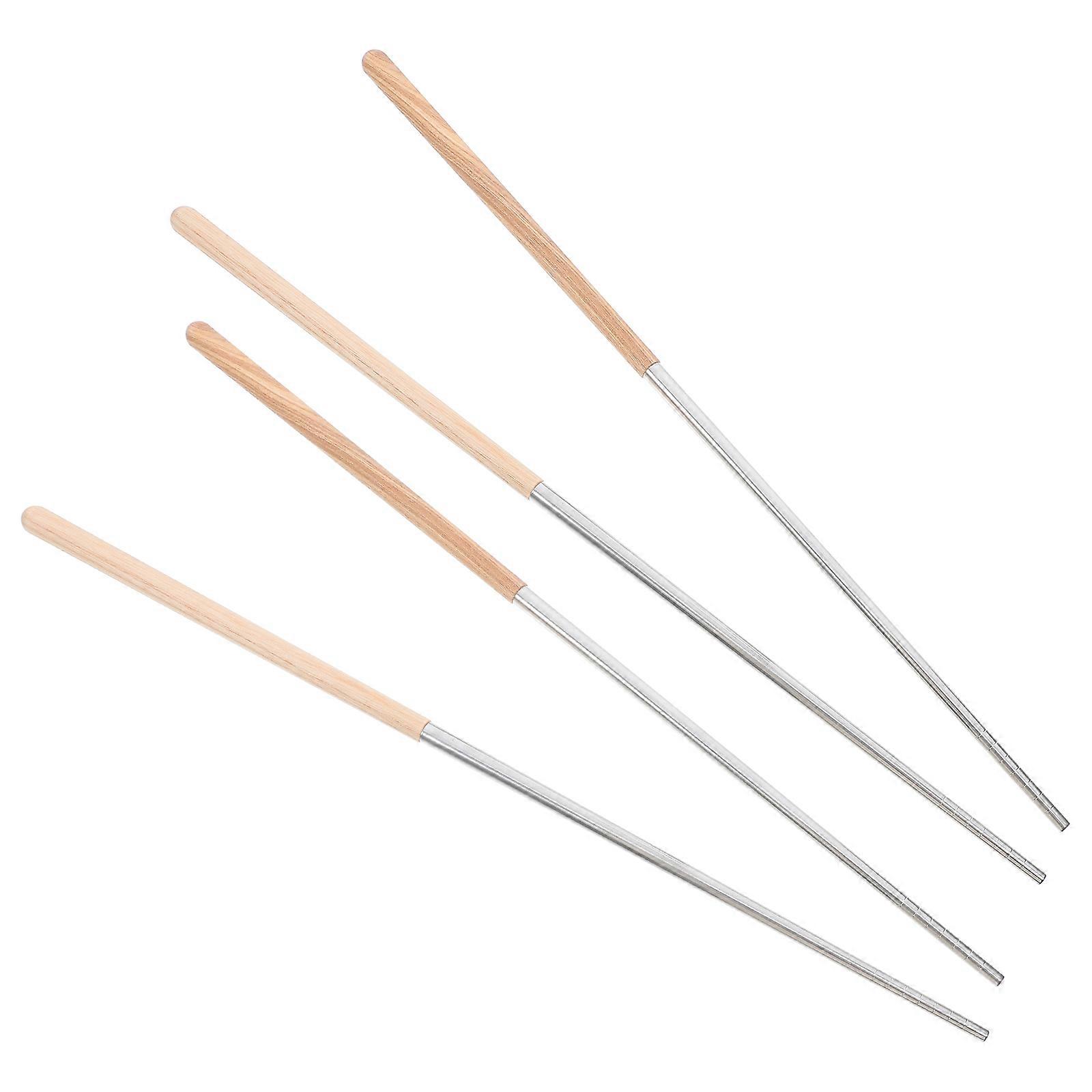 Wooden Noodle Chopsticks 10 Pairs Long Size Ideal For Cooking And Hot Pot Heat Resistant Utensils