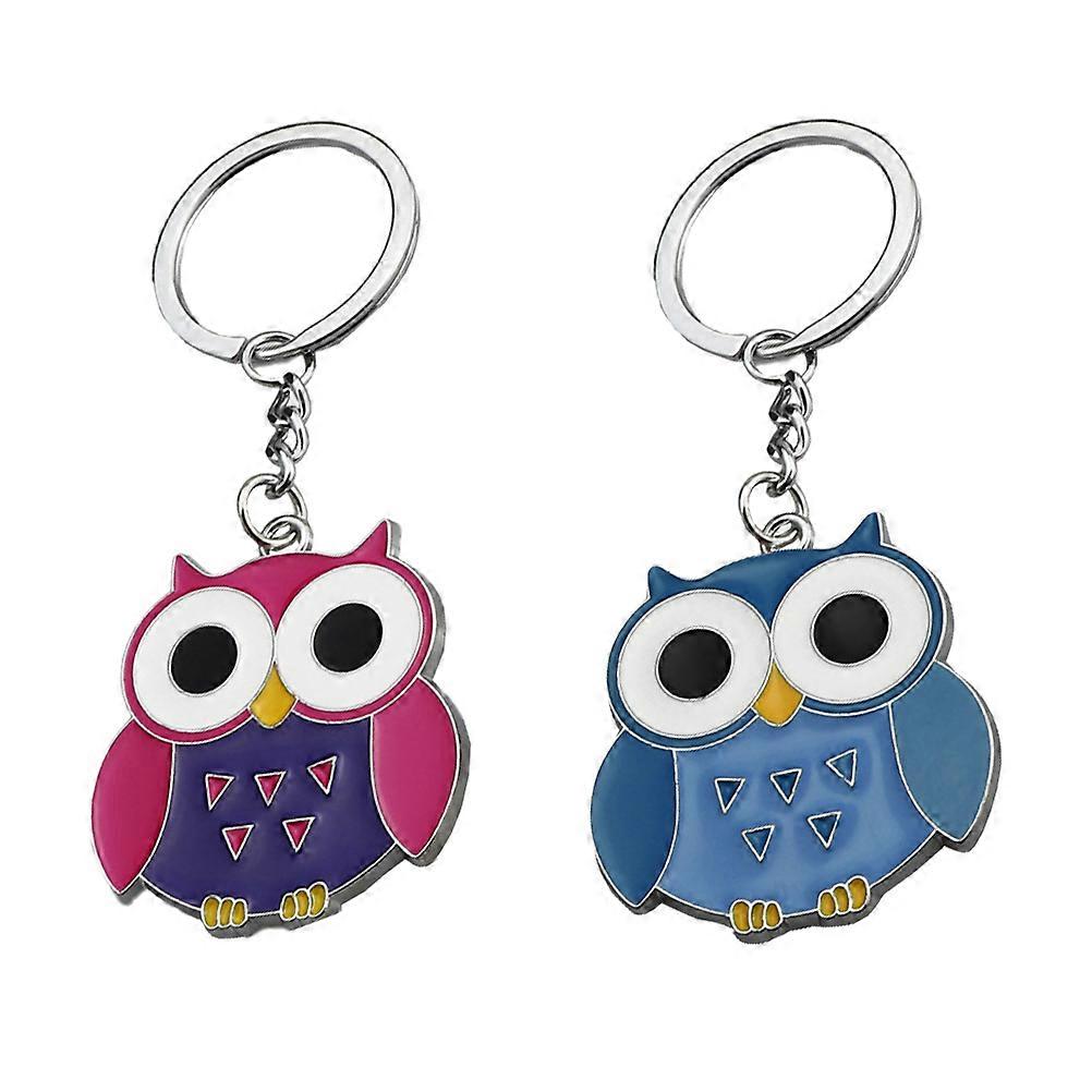 Owl Shaped Keychain Pendants for Key Hanging Decoration 4Pcs Set