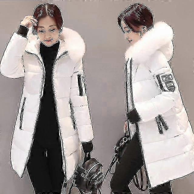Parka da donna spesso e caldo, resistente, con ampio collo in pelliccia e cappuccio completo per un outfit casual invernale 2025