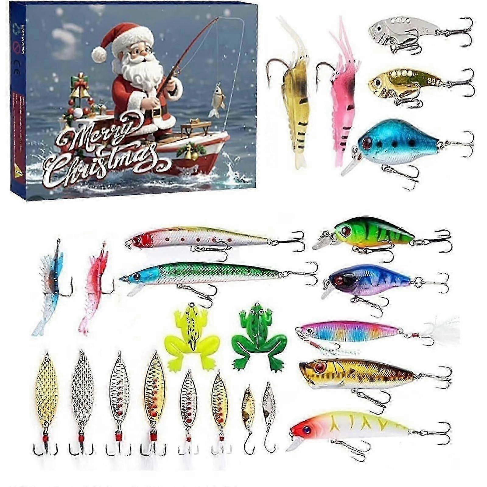 Christmas Advent Calendar Fishing Enthusiast Gift Set Bait