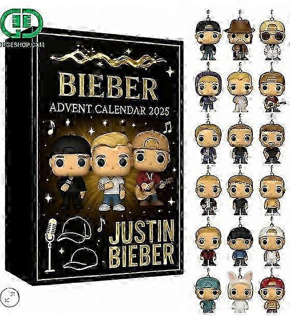 2025 Justin Bieber Advent Urlaub Blinde Box Weihnachtsbaumschmuck Acryl Anhänger