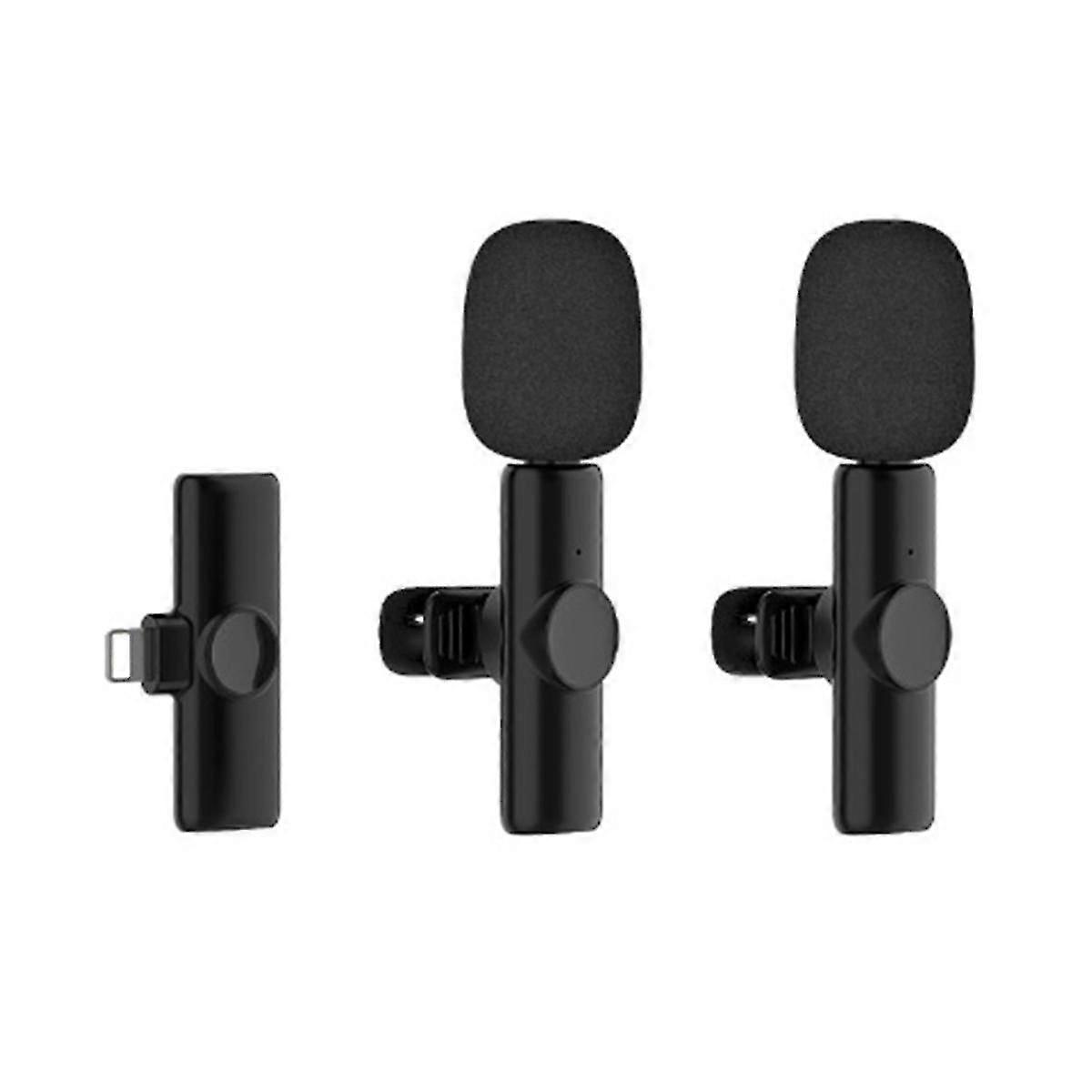 Novo microfone sem fio Lavalier Live Noise Canceling microfone para Android Live Recording Entrevista B