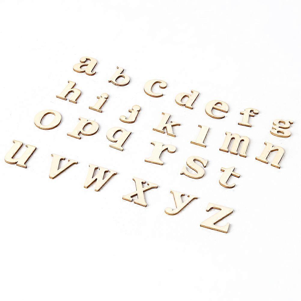 Light Yellow Wood Alphabet Letters DIY Set for Party Use 124Pcs Assorted Props