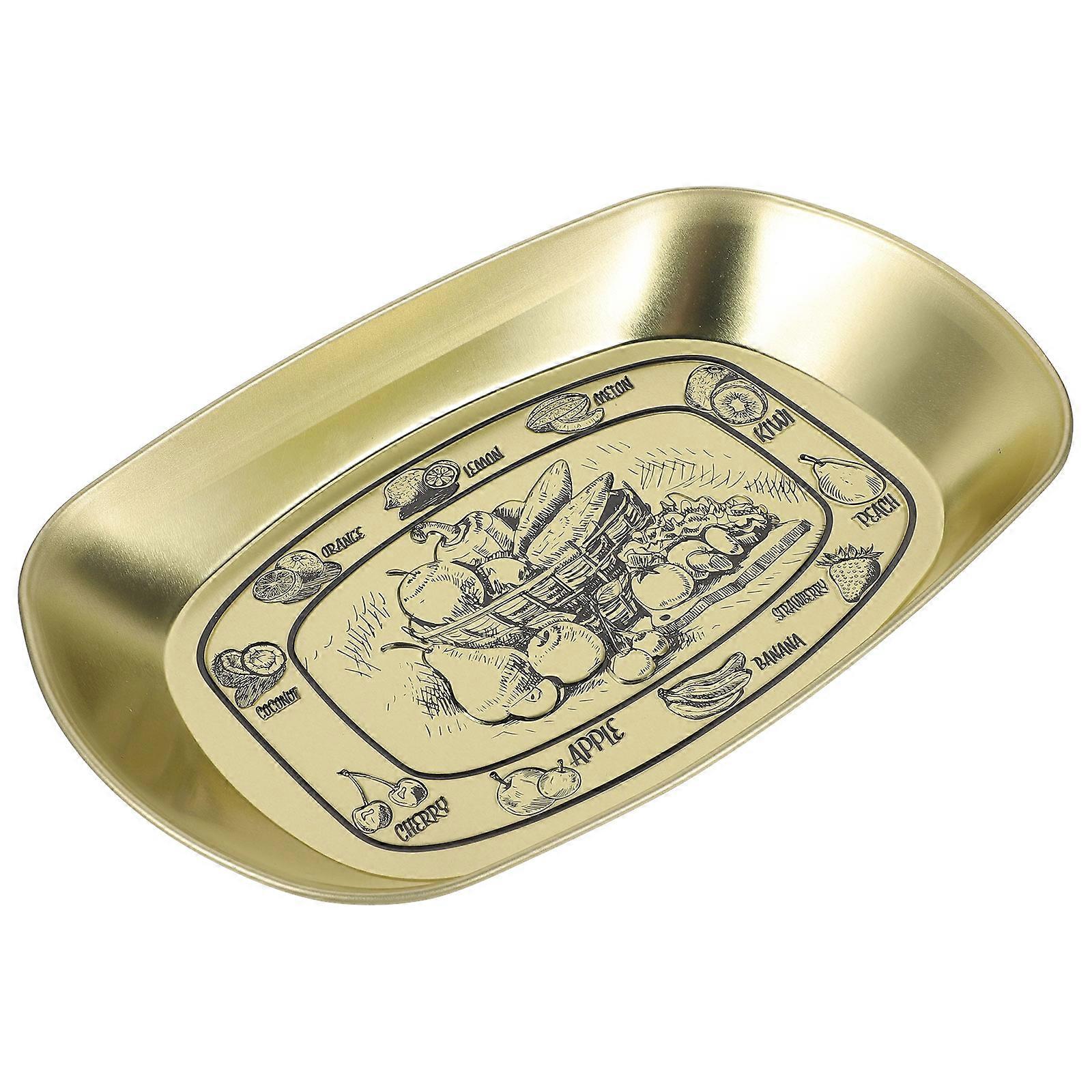 Chic Food Storage Tray For Restaurants Rectangular Golden 3Pcs Serving Dish Suitable For Catering