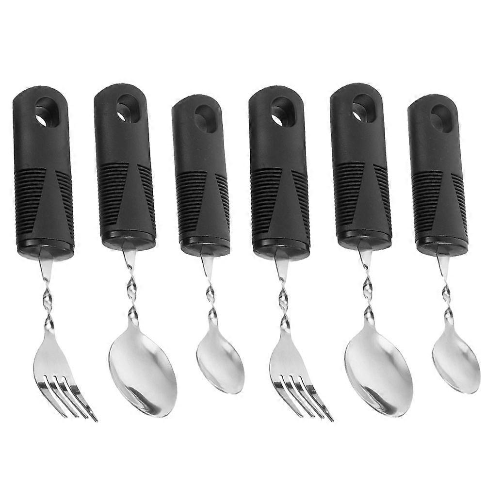 Adaptive Utensils Elderly Utensils for Home Use 6Sets Anti-Shaking Spoon Fork