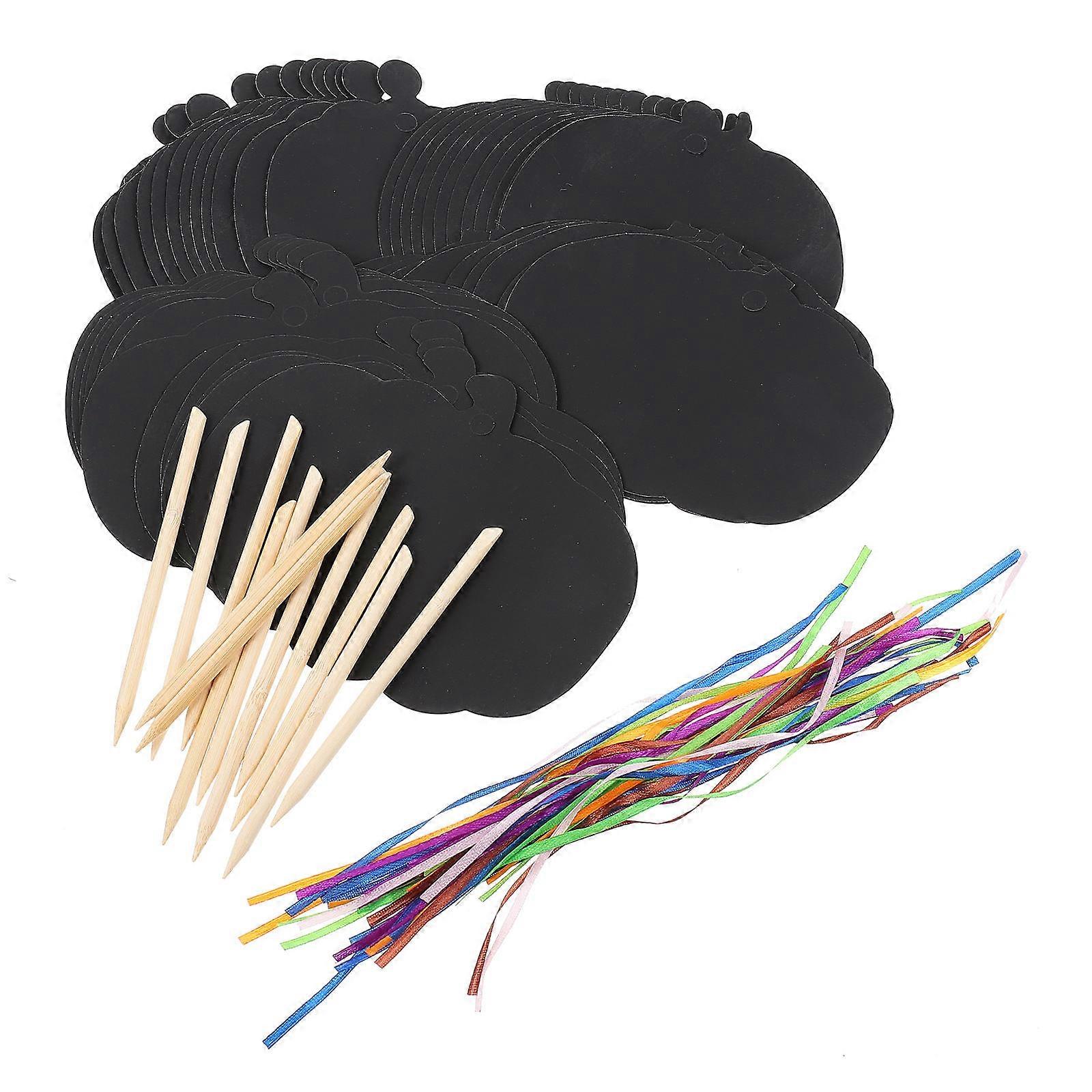 Scratch Paper Art Sheets Pumpkin Design for Halloween 3Sets DIY Crafts