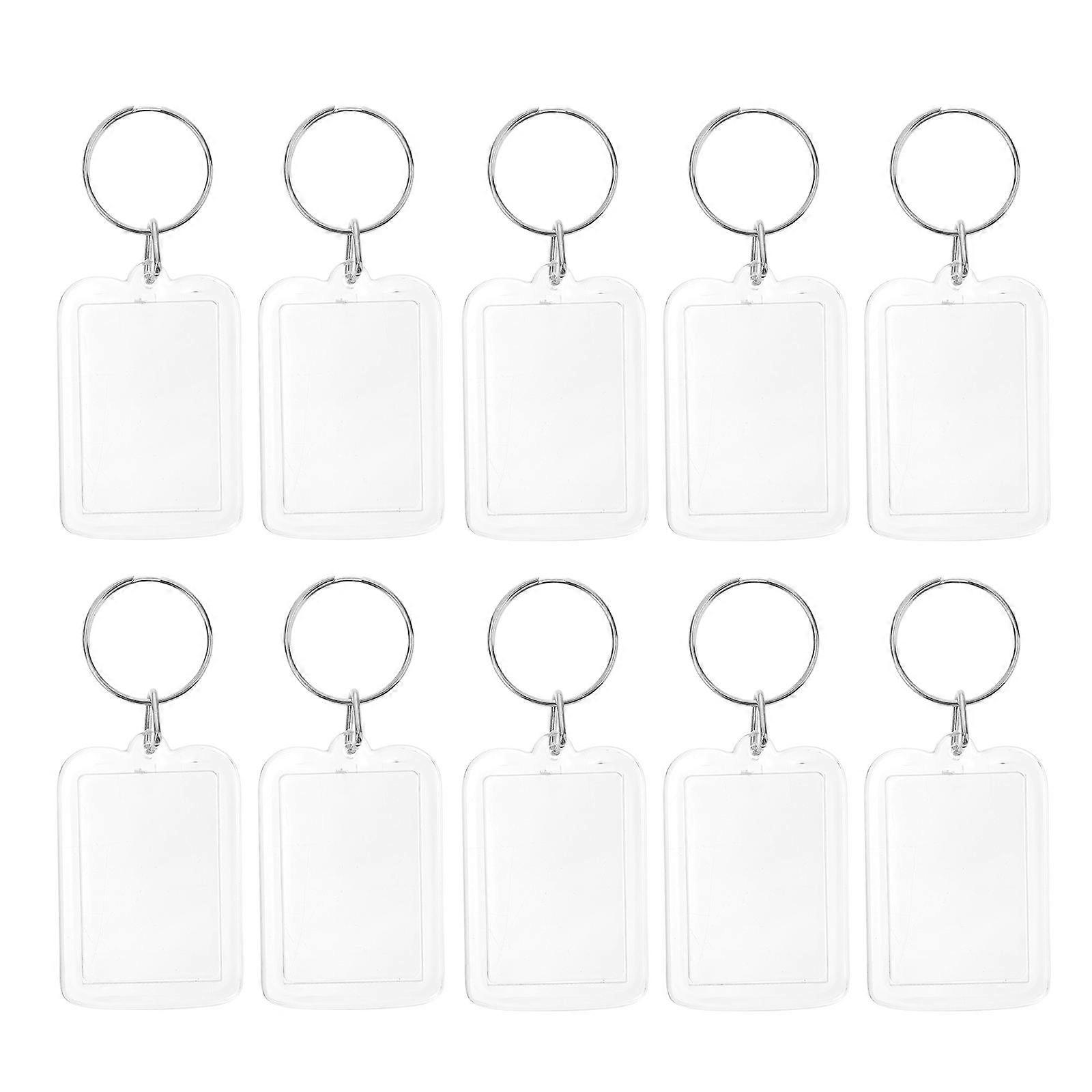Split Ring Photo Frame Keychain for Keychain Use 30Pcs Blank Insert