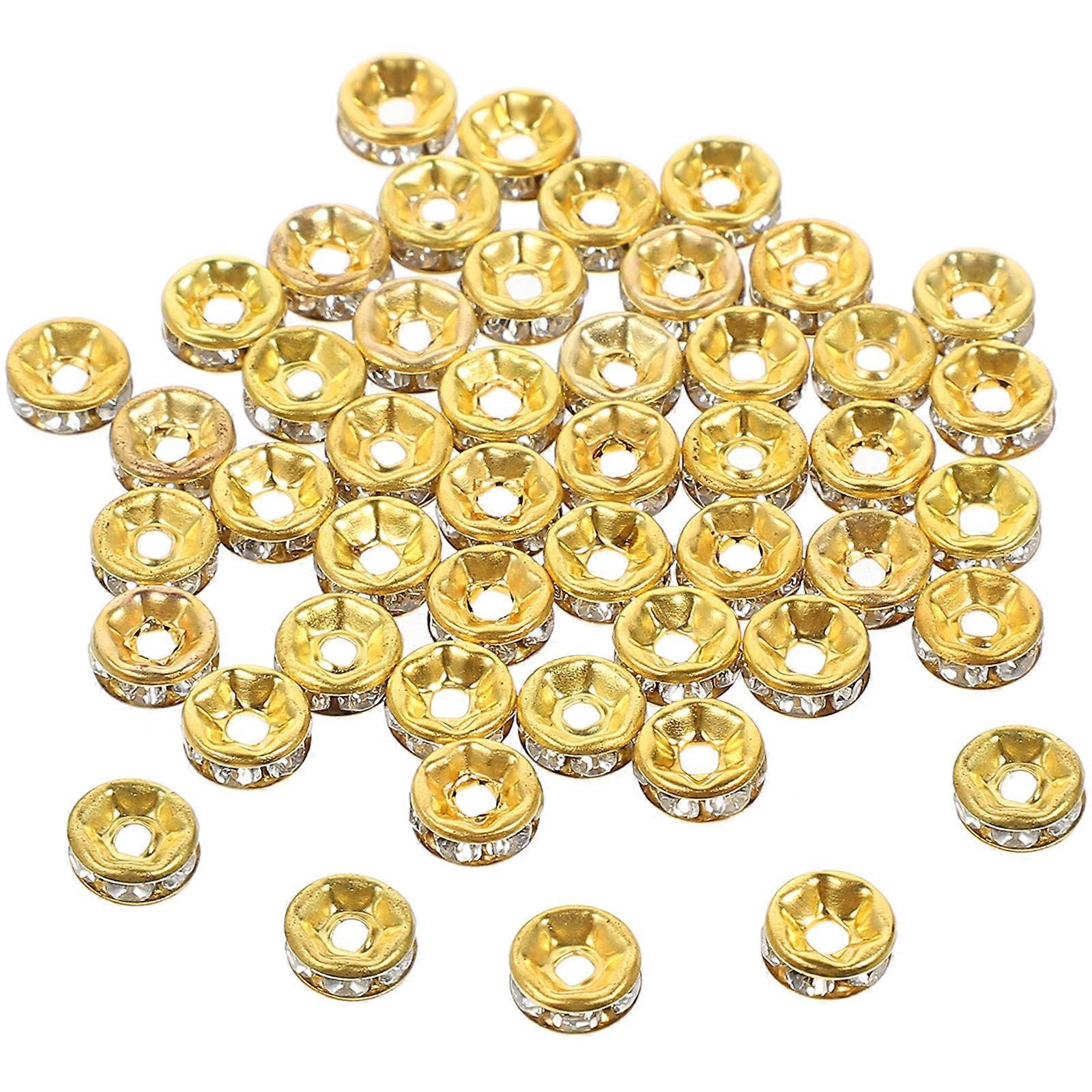 1250 Pcs Round Spacer Charms Golden Durable Beads Ideal For Craft Makers Engaged In Handmade Jewelry Projects