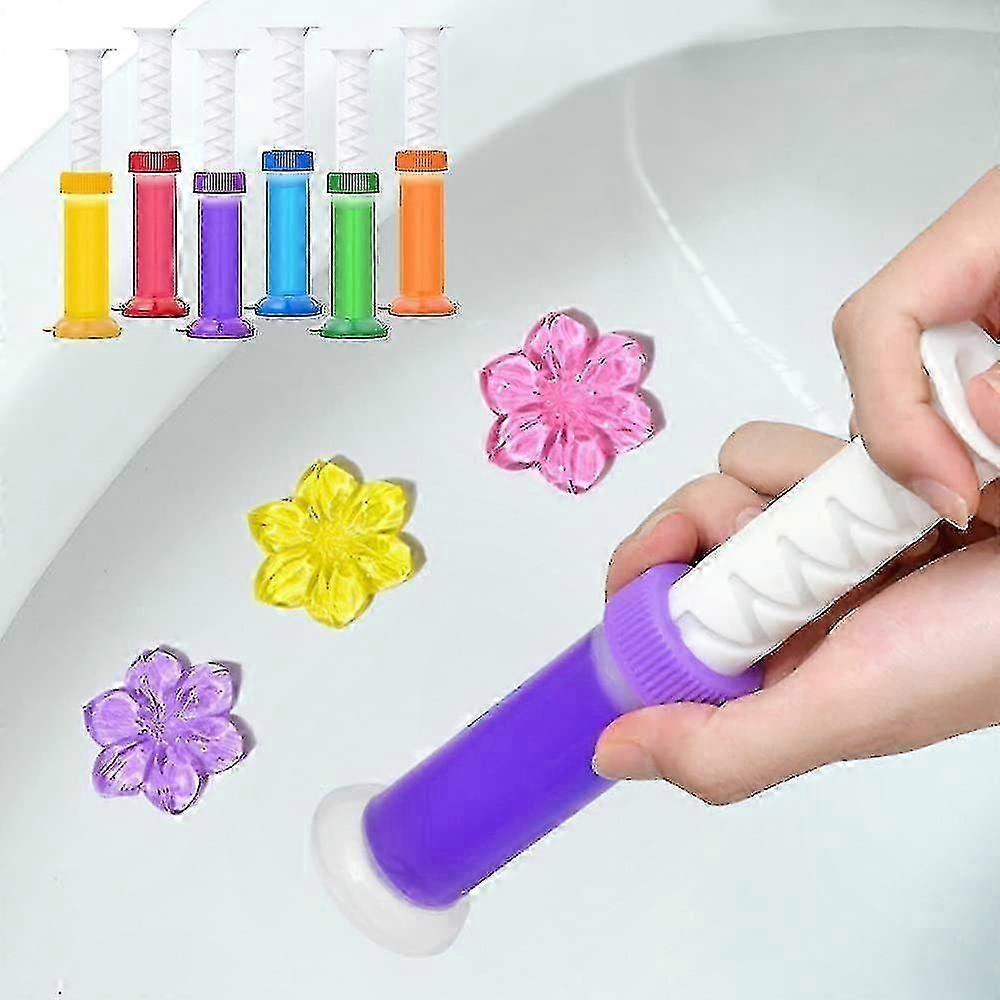 6 Stück Toilettengel-Stempel, 66 Stück Blumenduft, lang anhaltender Badezimmer-Deodorant und -Reiniger
