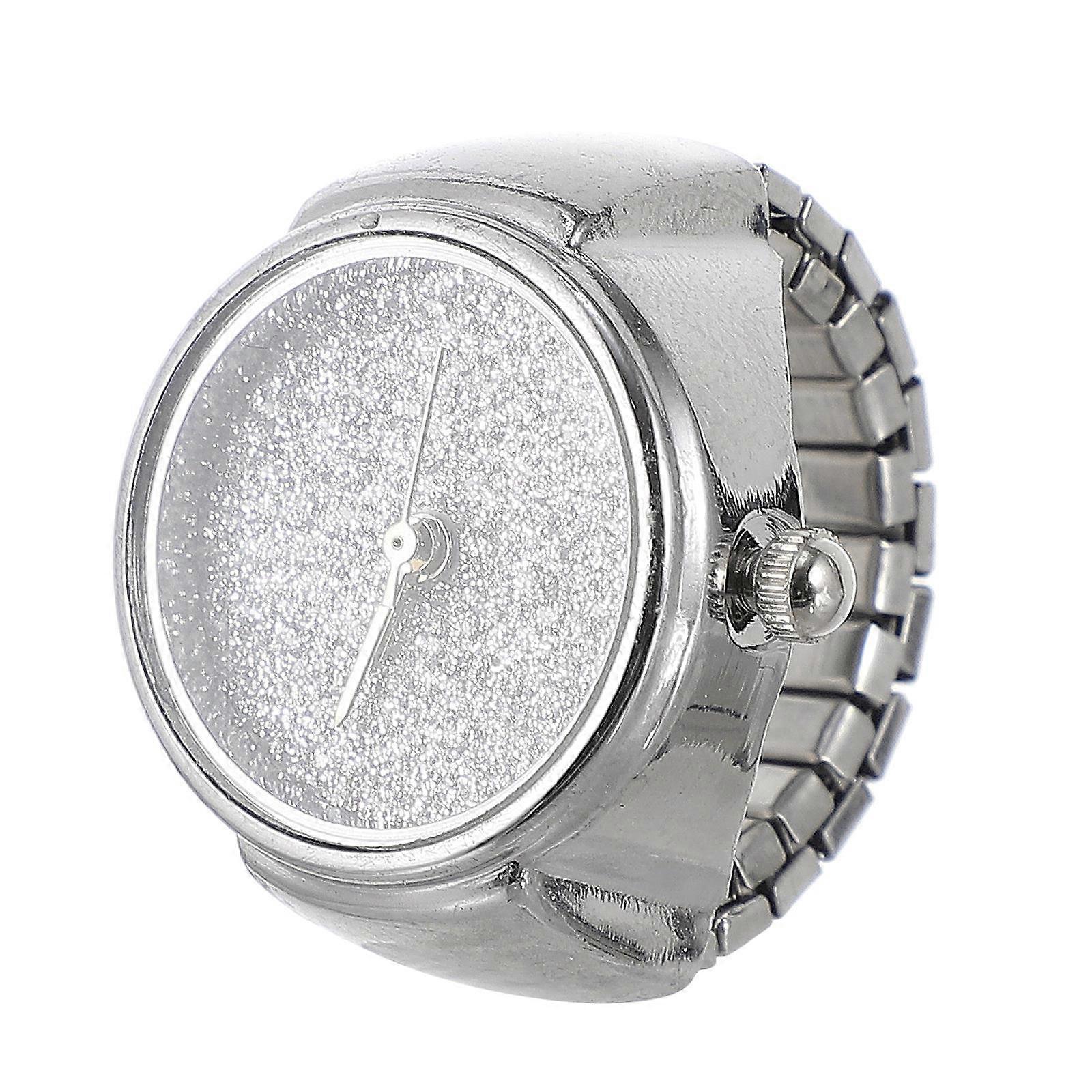 Ring Watch Timekeeping Decoration Circular Silver Quartz Movement 1Pcs
