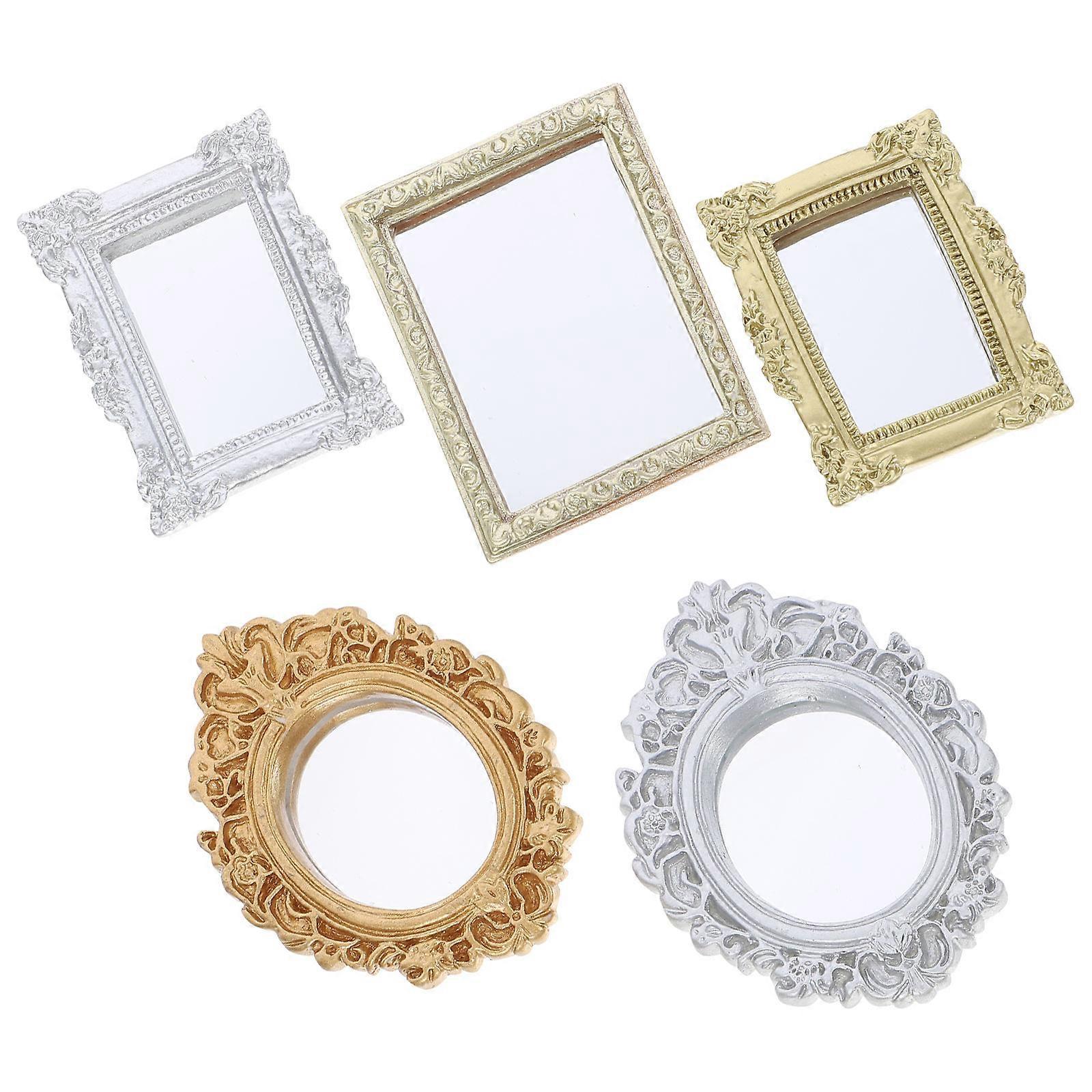 Miniature Mirror Decor for Decor 10Pcs Resin Wall Mirror Accessories