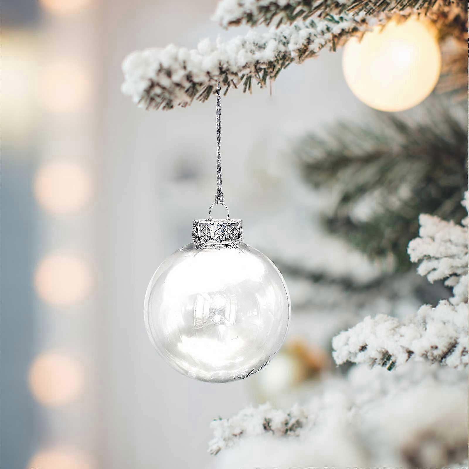 Christmas Decorations! Bixock Transparent Refillable Plastic Ornament Balls, 3 Sizes, DIY Hanging Xmas Tree Decor, Compatible with All Sets