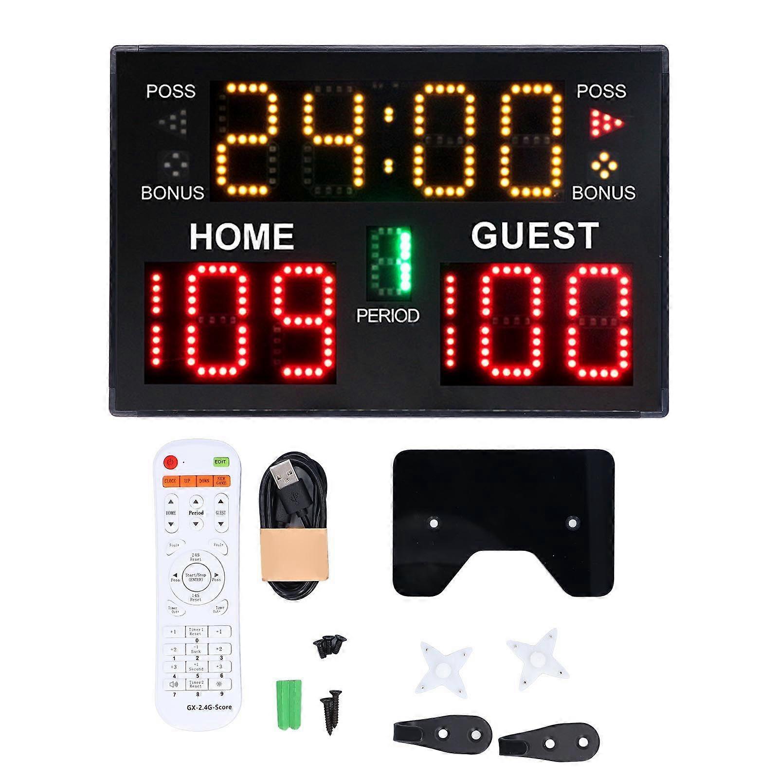 Digital Basketball Scoreboard 11 Digit LED Electronic Multisport Indoor Tabletop for Game Training Volleyball Wrestling