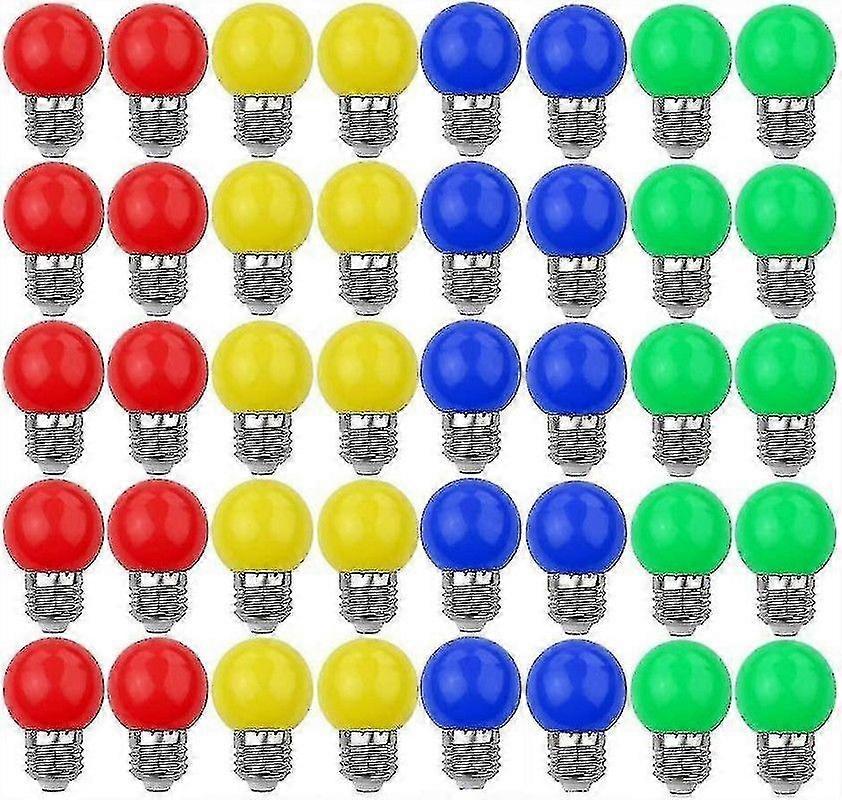 لمبات LED ملونة E27 3w30w ديكور وتصميم خفيف 240 لومن AC220V-240V مصباح الديكور بألوان مختلطة أحمر أصفر أزرق أخضر - حزمة من 40 [طاقة
