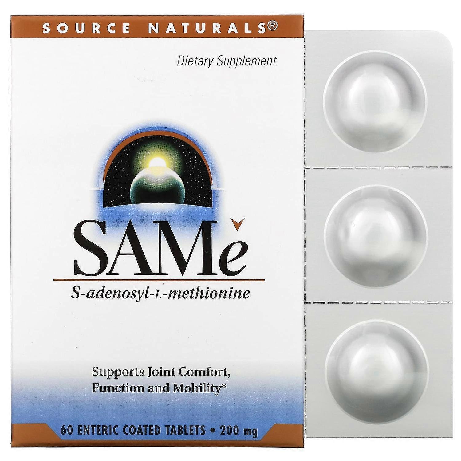 Source Naturals, SAMe (Disulfate Tosylate), 200 mg, 60 Enteric Coated Tablets