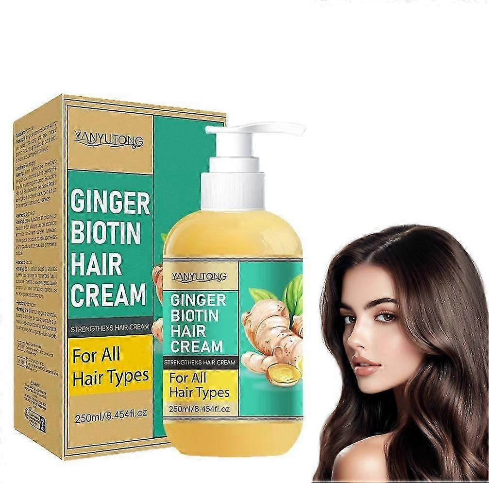 Masque capillaire H-Gingembre Biotine, fortifie et nourrit les racines, soin revitalisant profond au gingembre, répare les cheveux secs, abîmés et frisés, pour des cheveux lisses et doux.