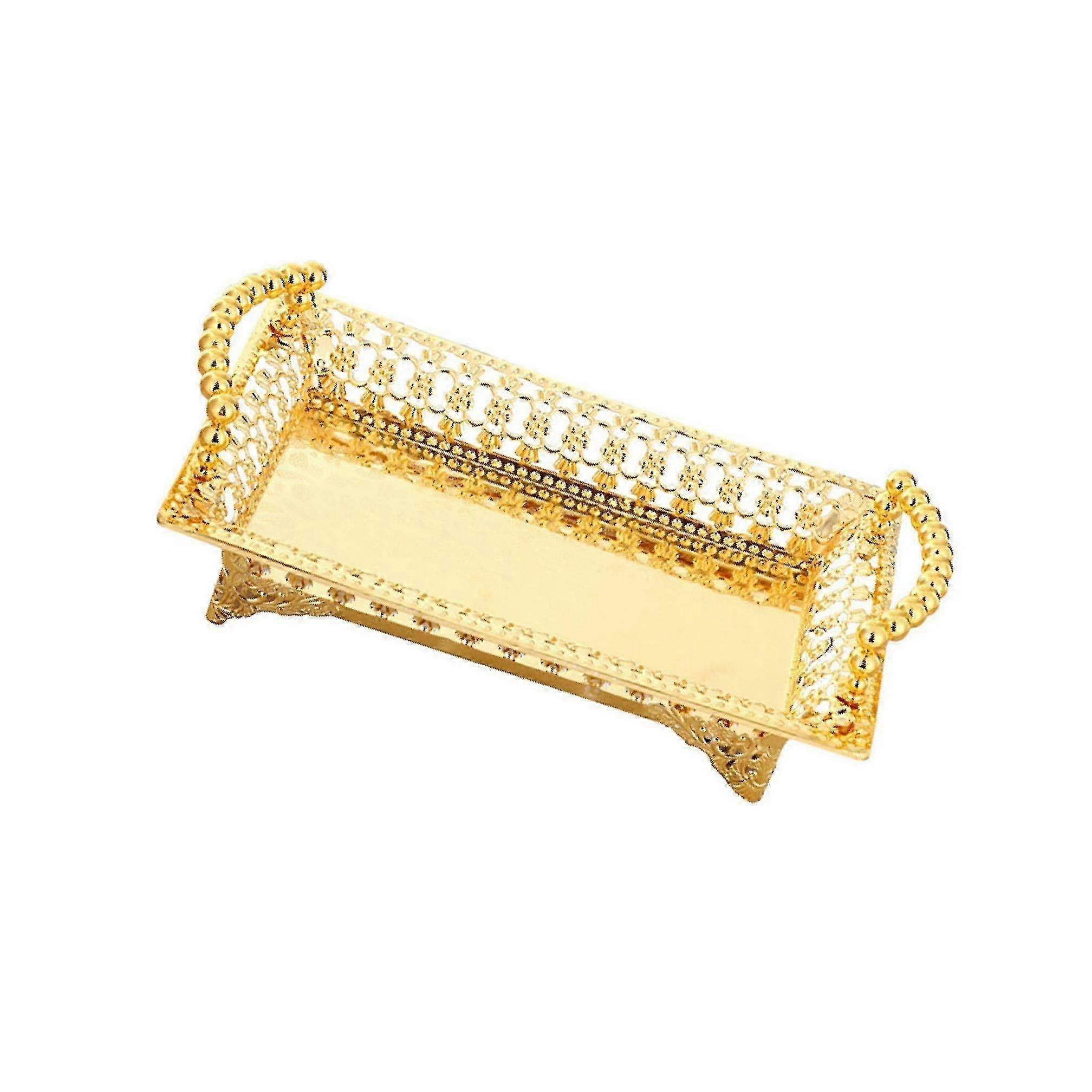 Nordic Style Fruit Golden With Handle Table Organizer For Kitchen