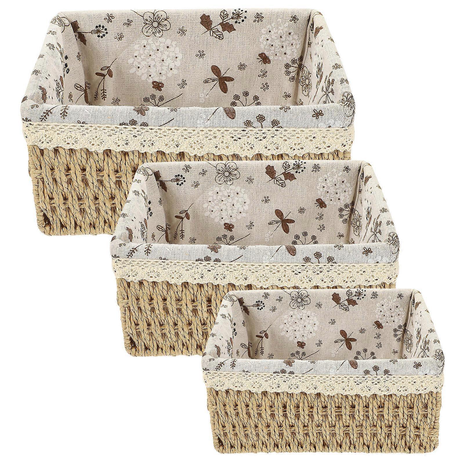 Paper Rope Storage Basket for Storage 1Set Rustic Style Organizer Bin