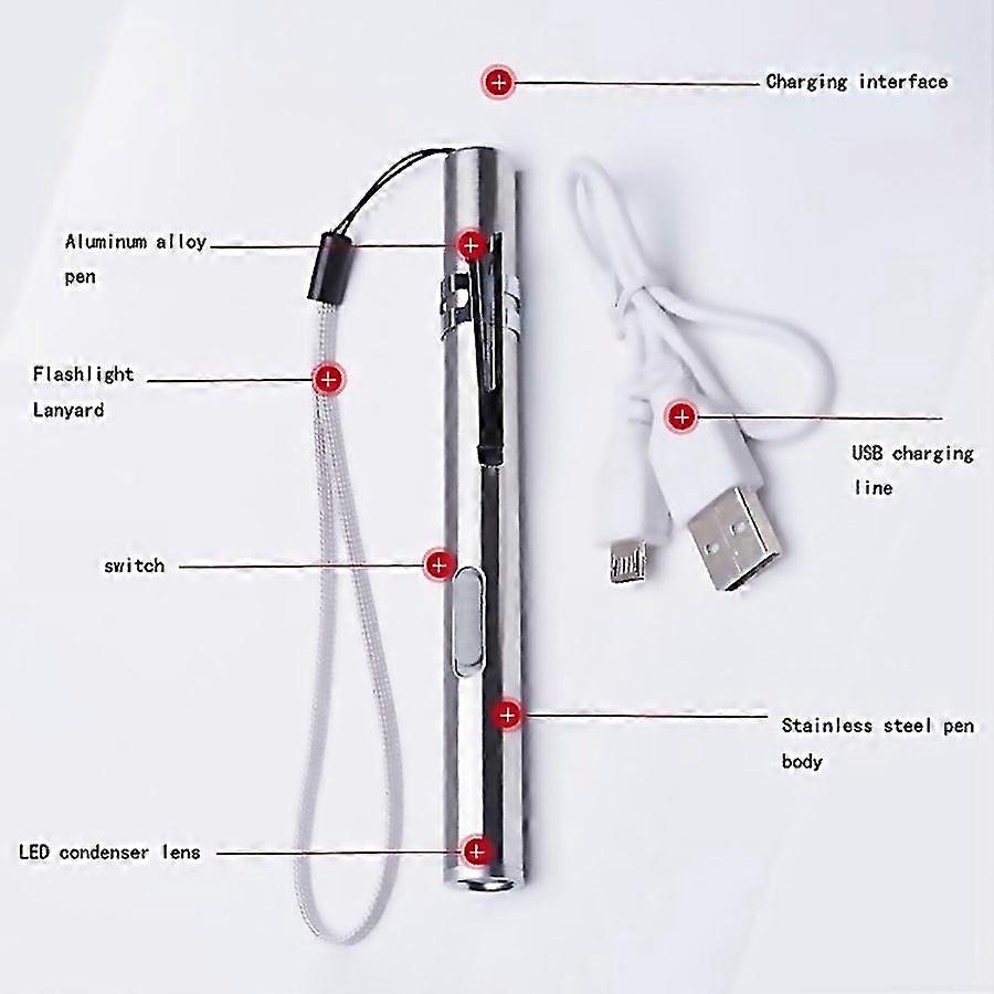For Pen Design Usb Rechargeable Flashlight Powerful Mini Led