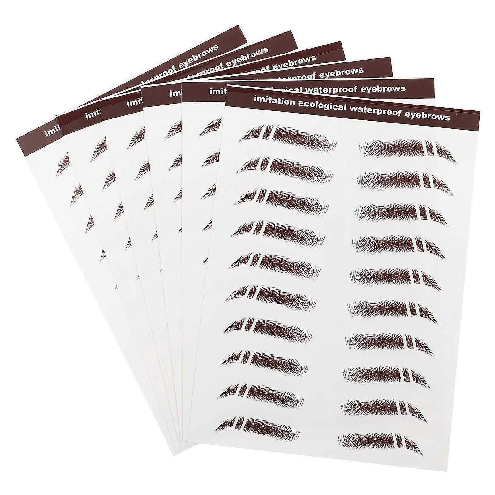 3D Hair-Like Eyebrows Stickers Makeup for Lasting 6Pcs Set