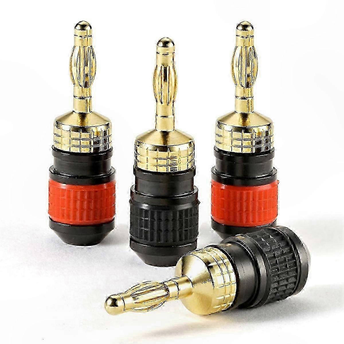 High-Quality Speaker Connectors: Enhanced Signal Transfer, Secure Fit, Durable Plated Banana Plugs with Base for Easy Installation
