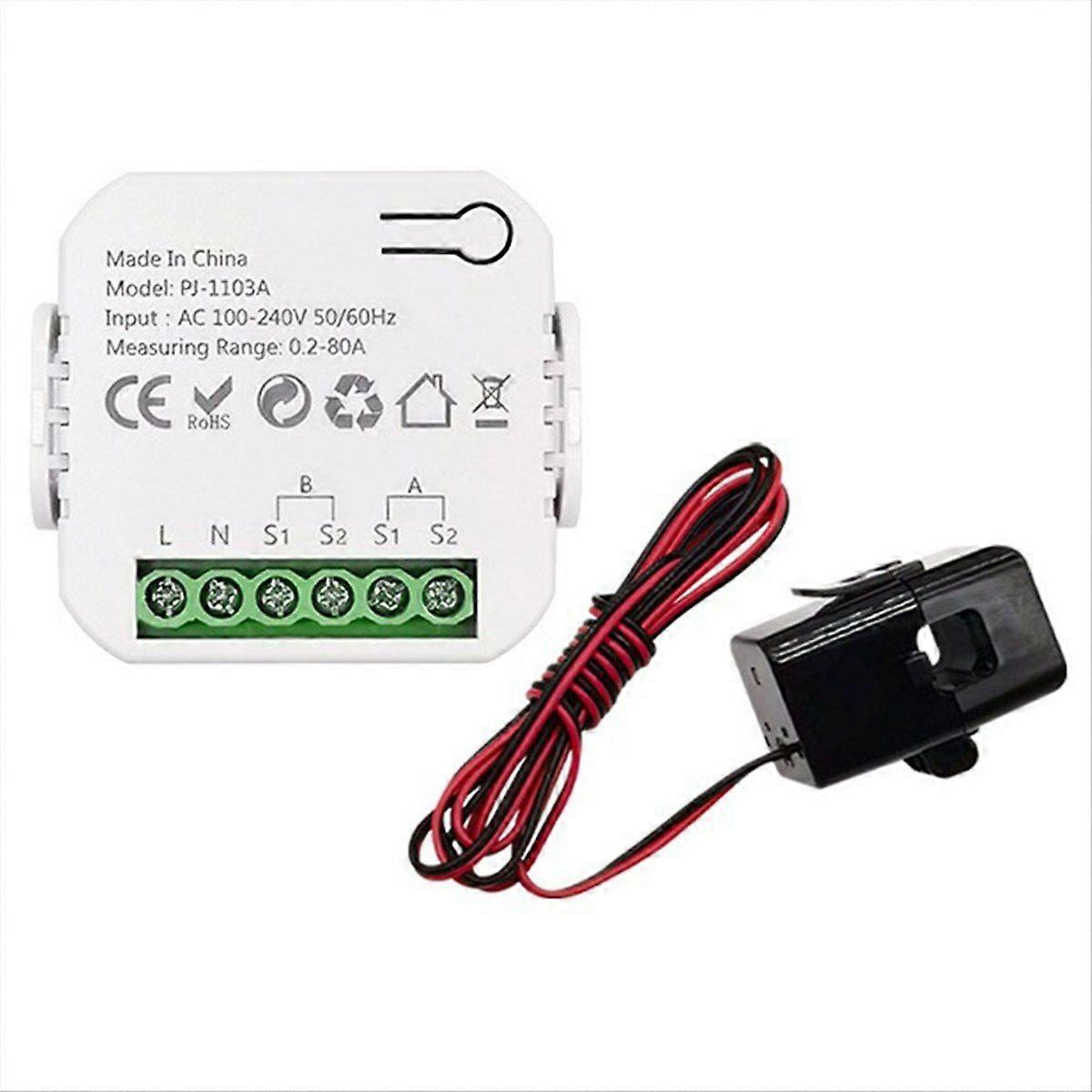 Tuya Smart Life WiFi Energy Monitor Bidirectional 1 Channel with CT Clamp App Monitor