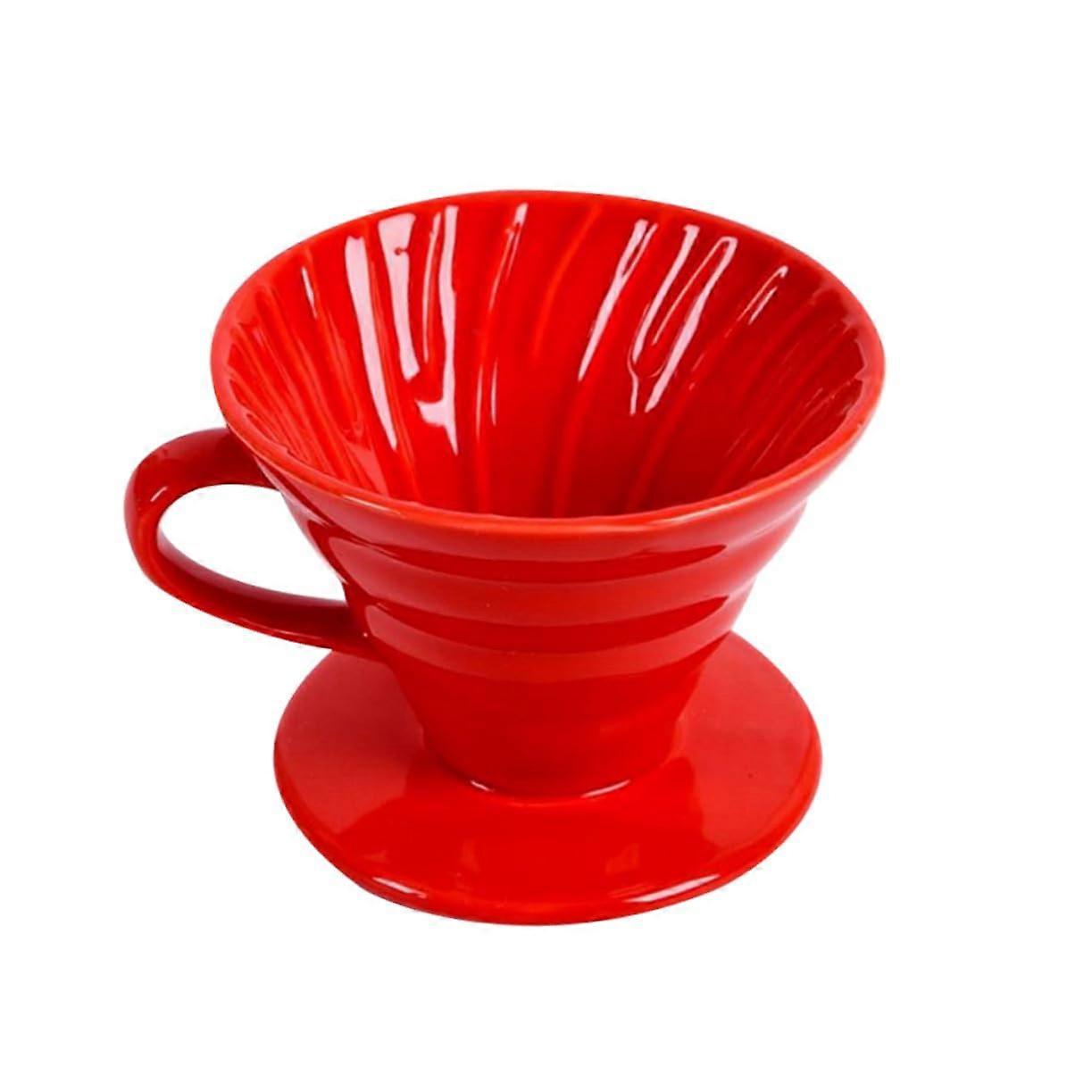 Handmade Ceramic Coffee Maker Filter Cup Red Hand Brew Fine Mouth Design RustResistant Filter For Office And Kitchen