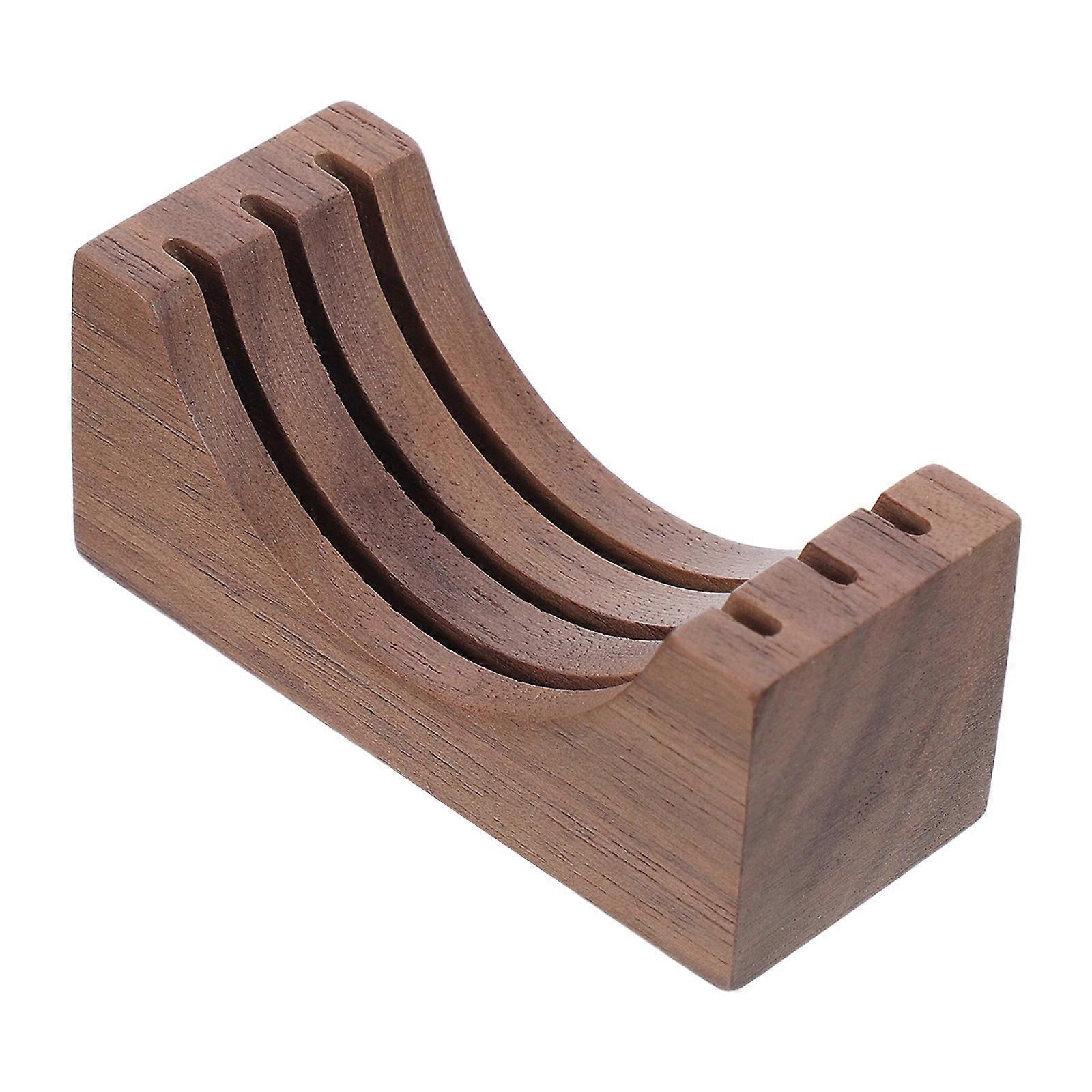 Coffee Espresso Filter Holder Stand for Storage with Wood Rack
