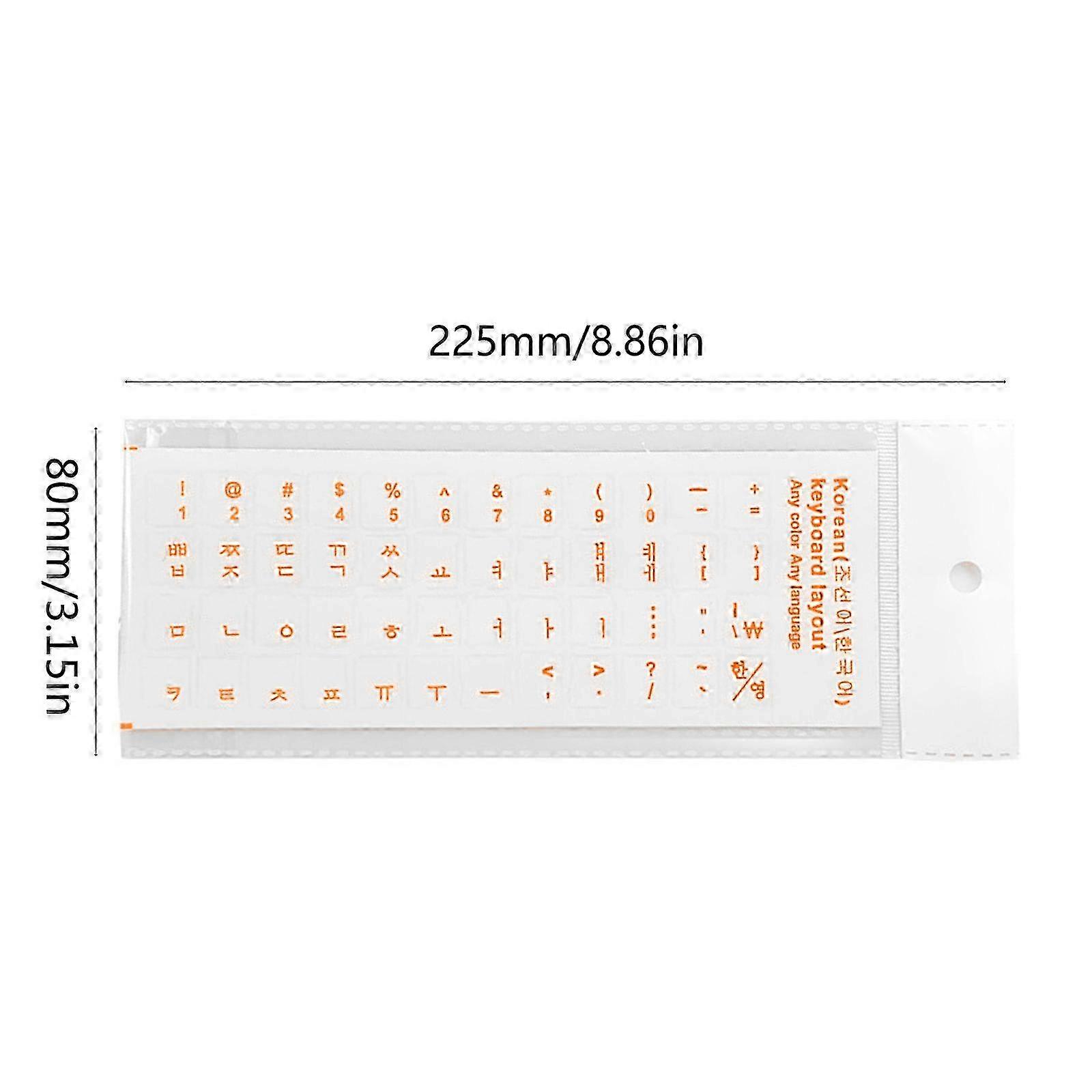 Korean Keyboard Stickers English Replacement Stickers with Clear Background Lettering for Laptop Desktop Keyboards Black 25-26