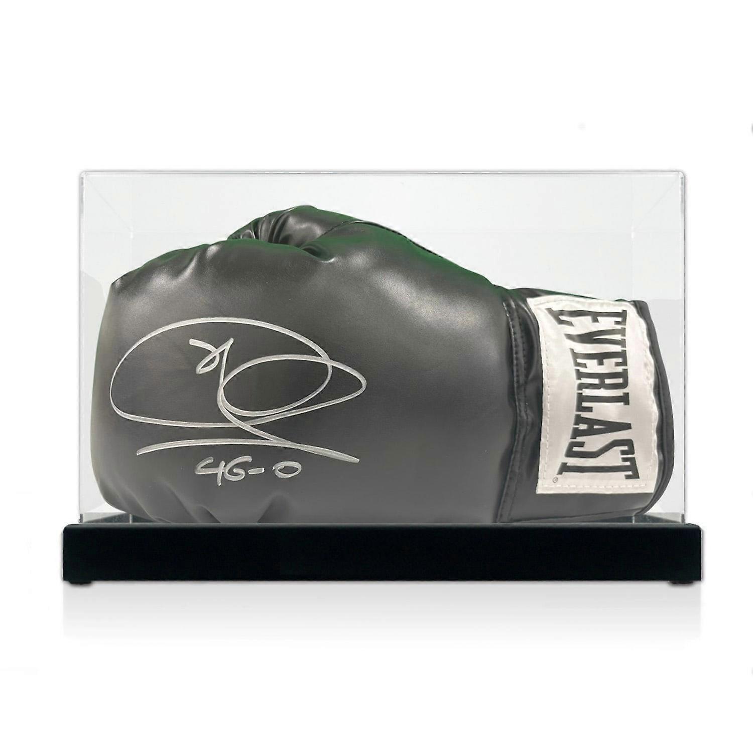 Joe Calzaghe Signed Black Boxing Glove. Display Case