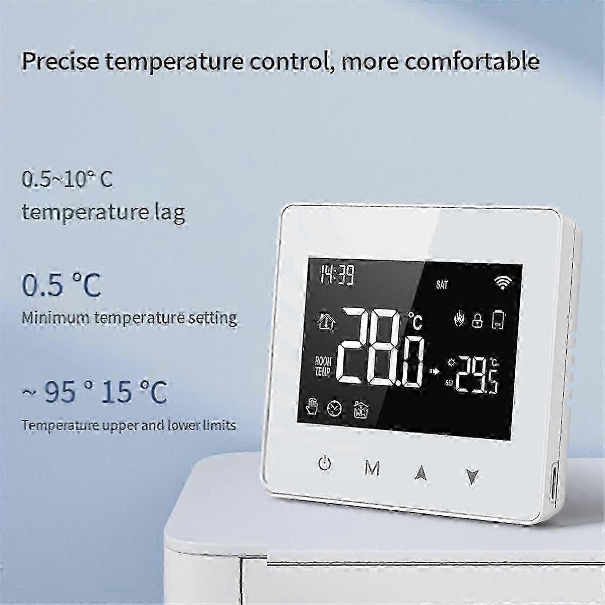 Tuya Wifi Thermostat Smart Home Battery Powered Temperature Controller for Gas Boiler Works with Voi
