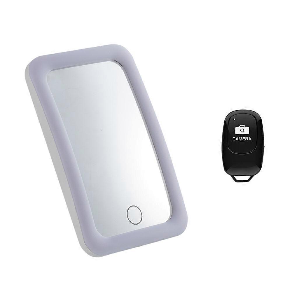 Espelho magnético para celular com câmera, espelho grande angular com LED e ventosa traseira.