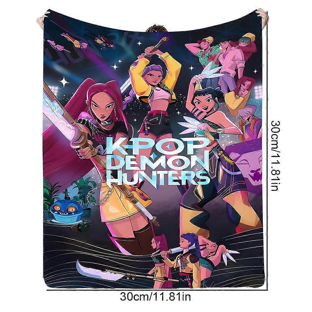 K Pop Demon Hunters Polyester Blanket Multicolor 3 Sizes Theme Soft