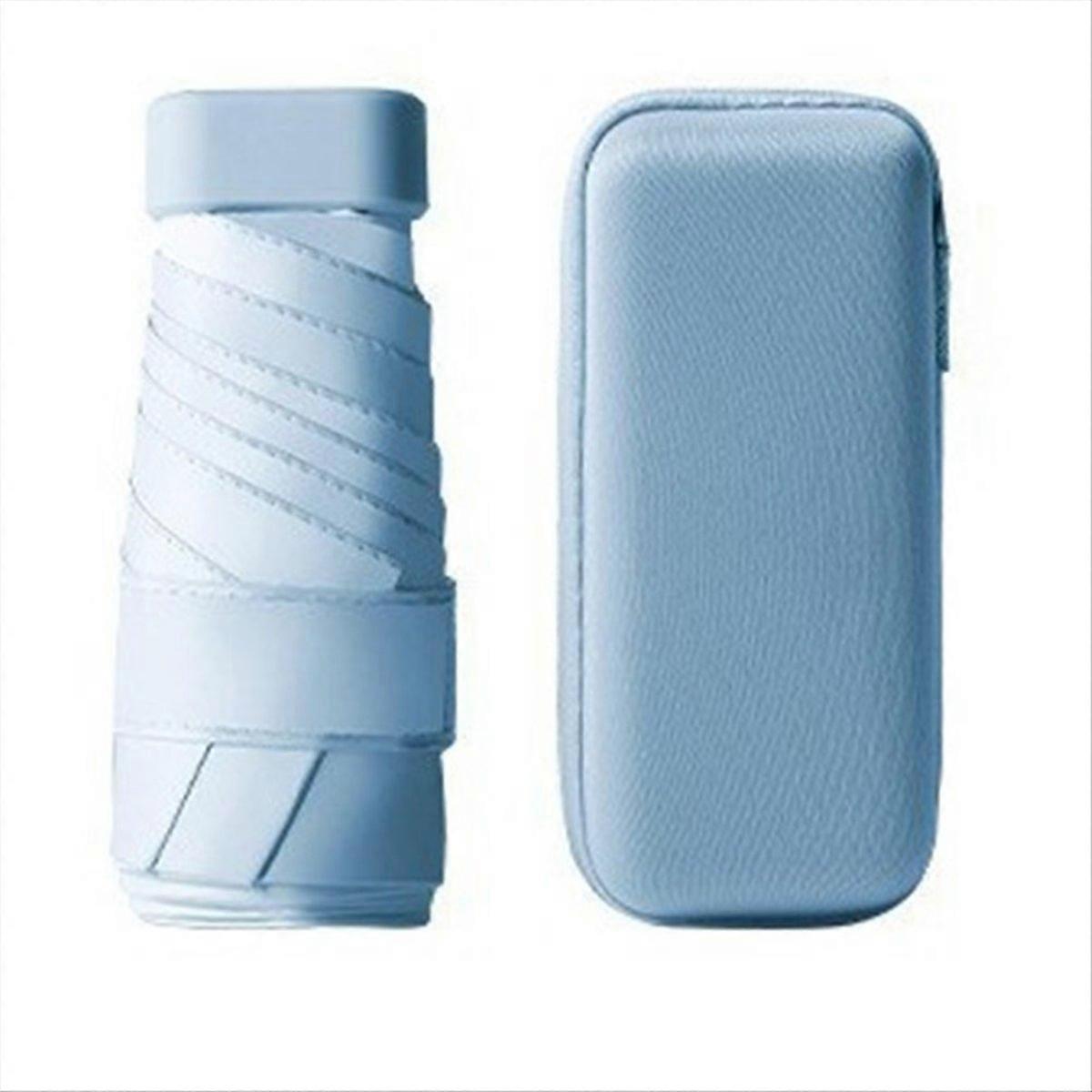 Six-Fold Card Umbrella Portable Pocket Capsule Umbrella Blue