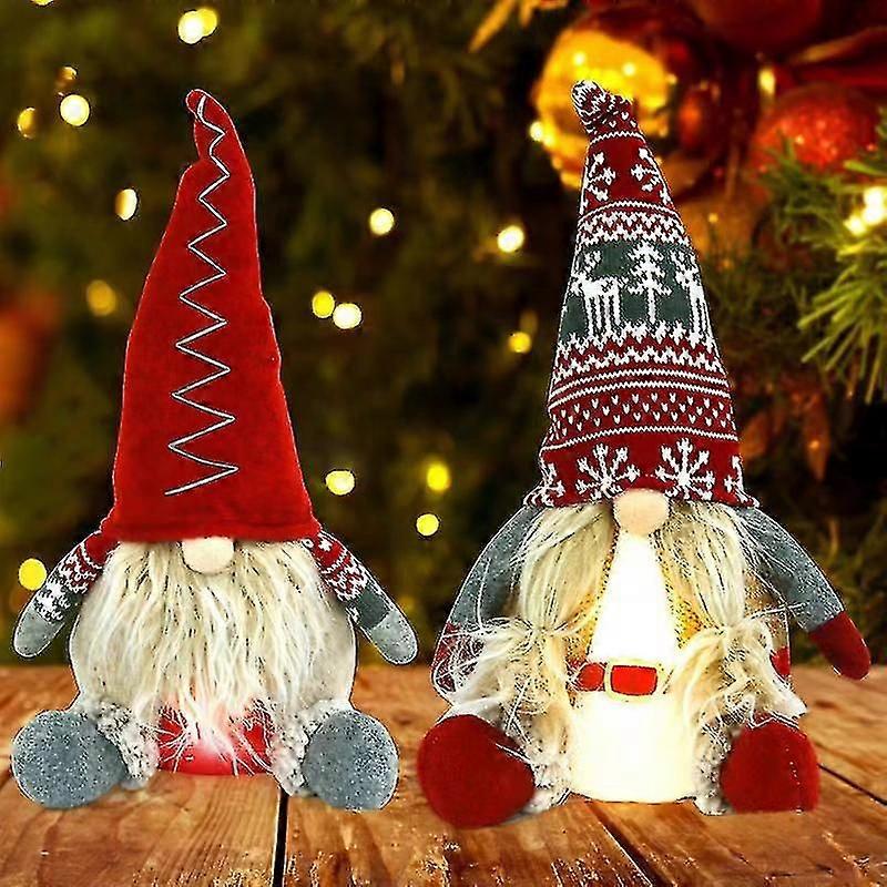 2 Pack Led Christmas Gnomes Decorations Ornaments