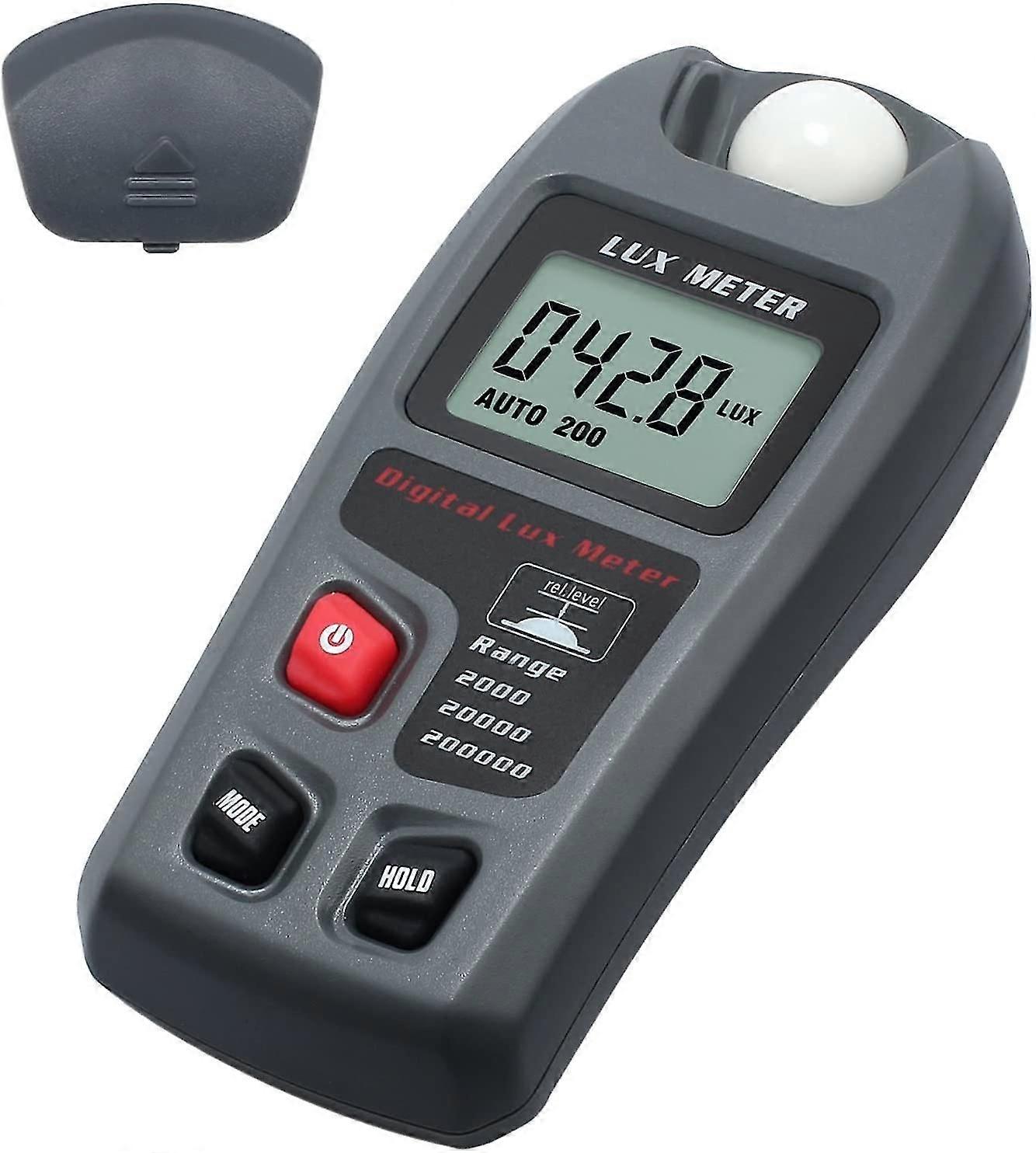 20000 Fc/200000 Digital Light Meter Handheld Digital Illuminance Photometer Lcd Illuminance Luminometer Light Tester Meter For School Family Etc