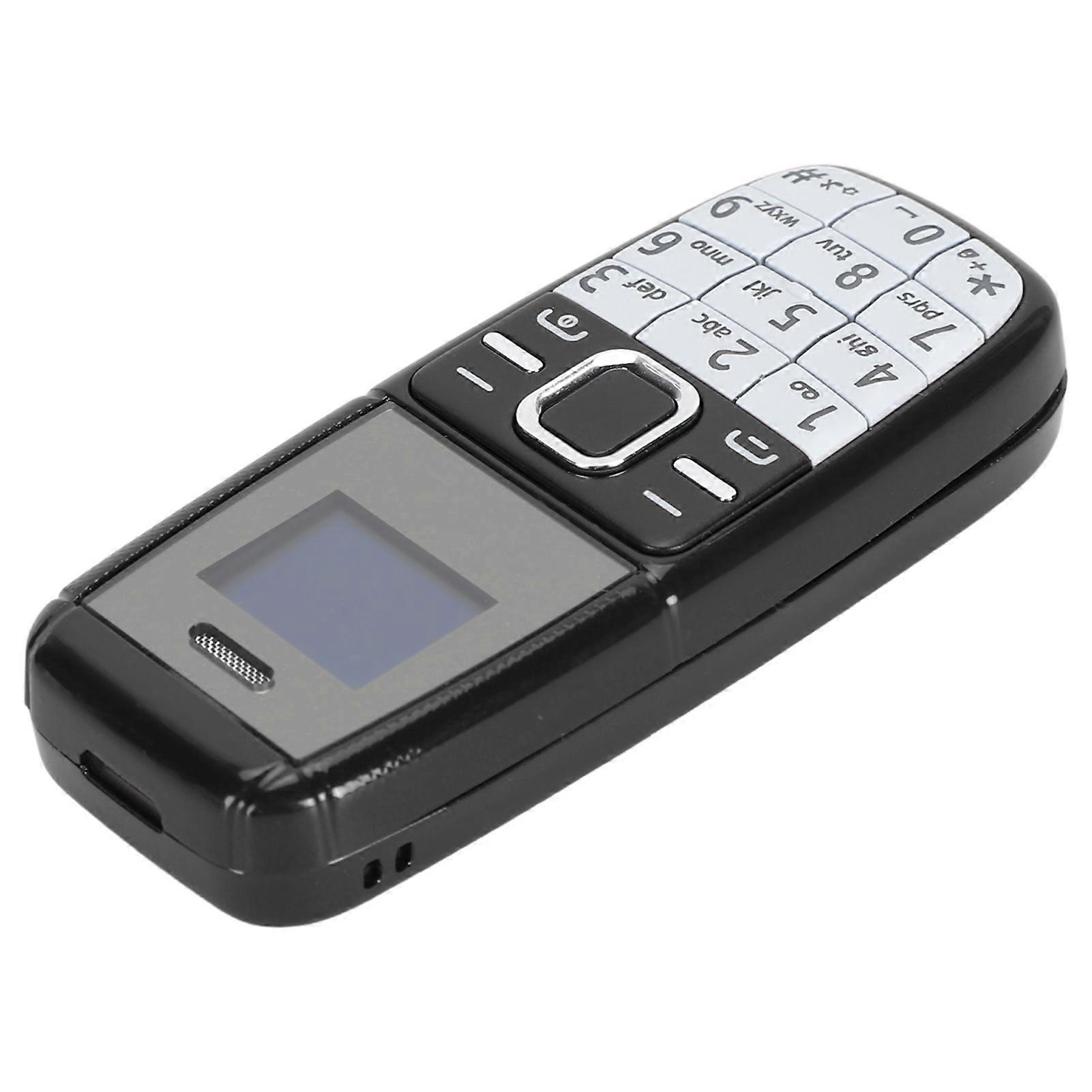 Mini Button Phone Unlocked Dual SIM Card 2G GSM Low Radiation BT Dialer Music Player with Voice Changer Smallest Mobile Phone Black 