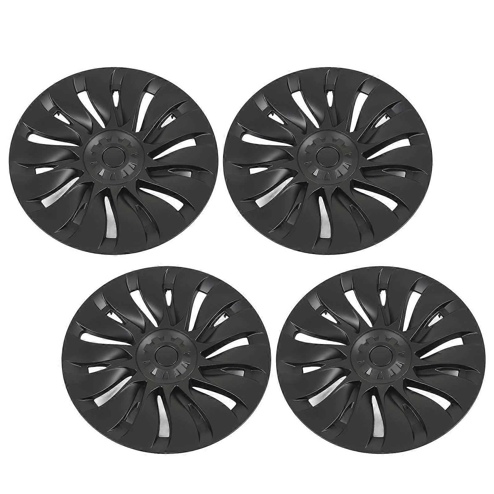 4 Pcs 19in Wheel Hub Cover Fully Wrap Hubcap Rim Protector Trim Replacement for Tesla Model Y 2020 to 2023 