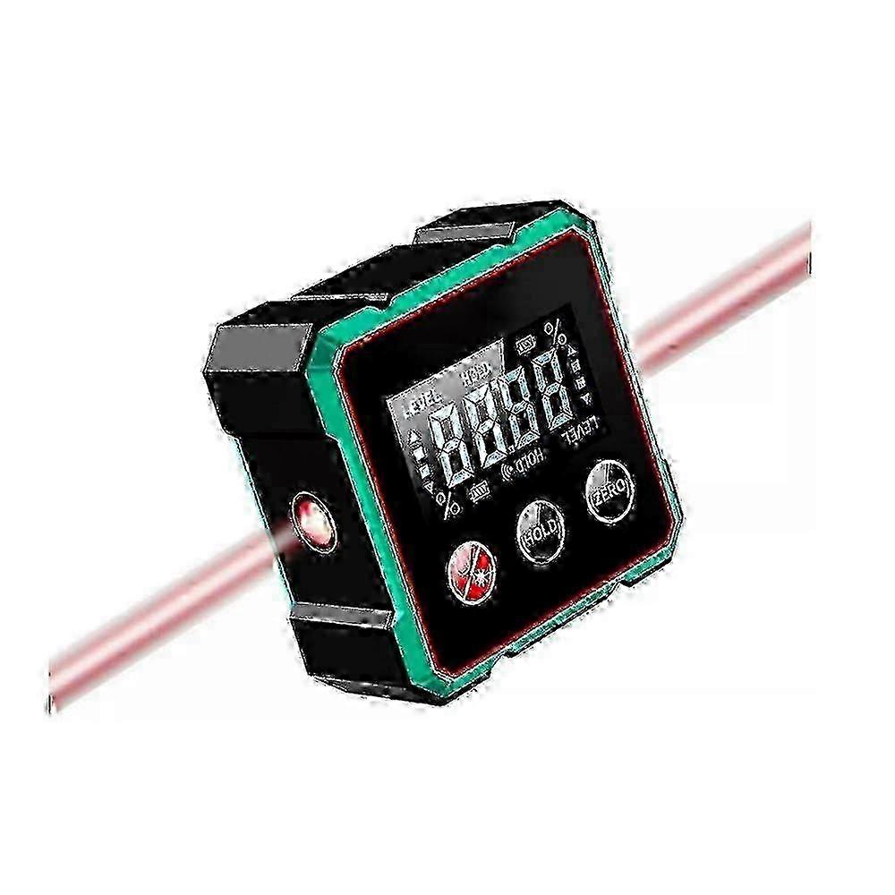 Laser protractor with electronic inclinometer and magnets