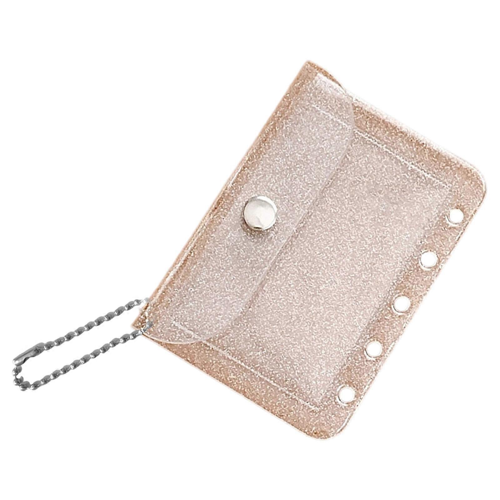 Set Of 10 Card Organizers Transparent PP Materials 5 Pocket Designs Scratch Resistant Portable Card Sleeves  Transparent glitter 