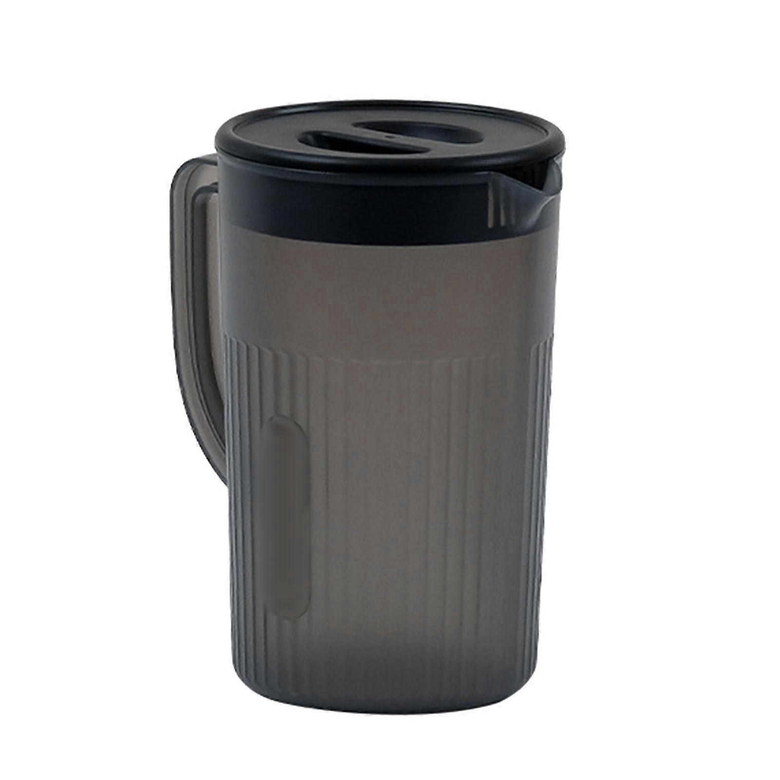 Plastic Pitcher, Cold 2.7L High Temperature Resistant Large Capacity Durable with Lid for Tea Drink (Black)