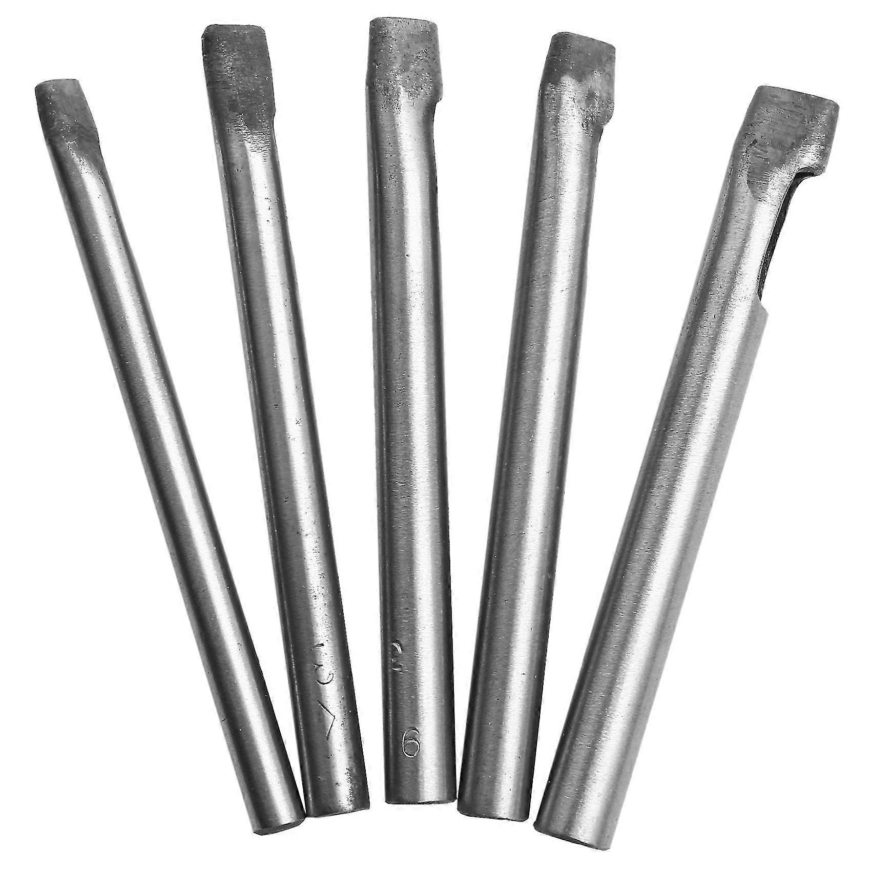 5pcs 6/7/8/9/10x3mm Diy Drilling Bit Leather Craft Puncher Flat Hole Punch Maker Cutter Chisel Tool