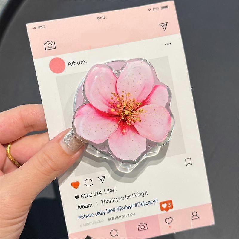 Cute Floral Design Phone Grip for MagSafe with Kickstand Magnetic Stand Secure Hold for iPhone MagSafe Cases Easy Install Secure Grip Hands-