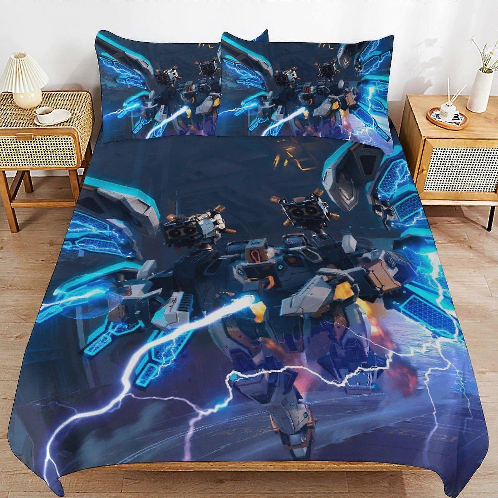 d229 War of the Robots Lightweight Comfort Cozy Zipper Access Layered Fabric Duvet Cover Sets with Soft Finish b229