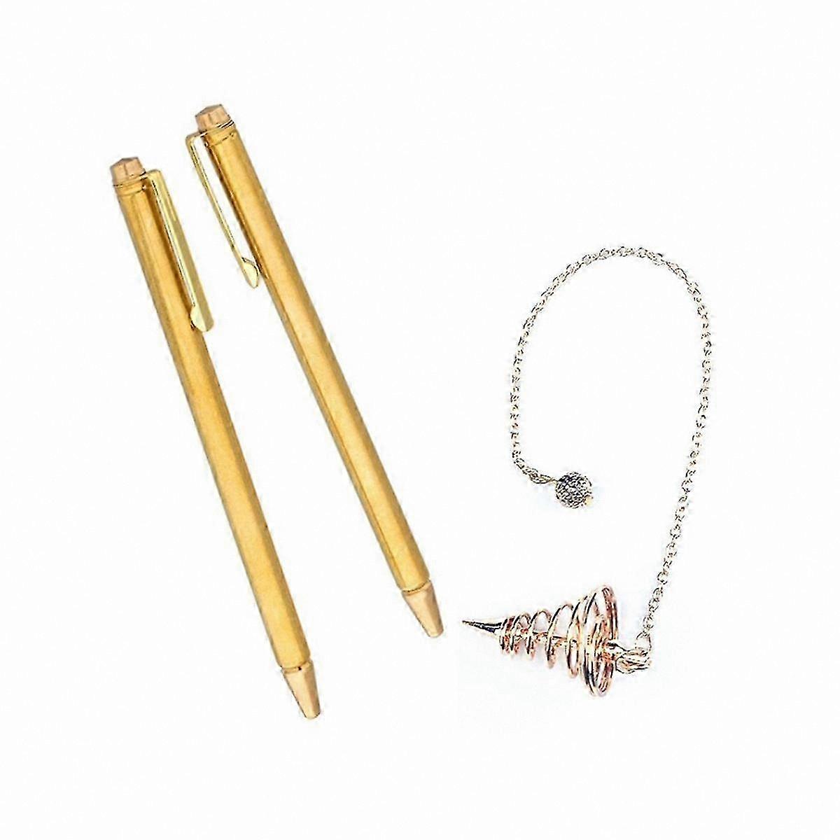Copper Dowsing Rods and Pendulum Set, 3-Piece Retractable Divining Tools for Paranormal Exploration
