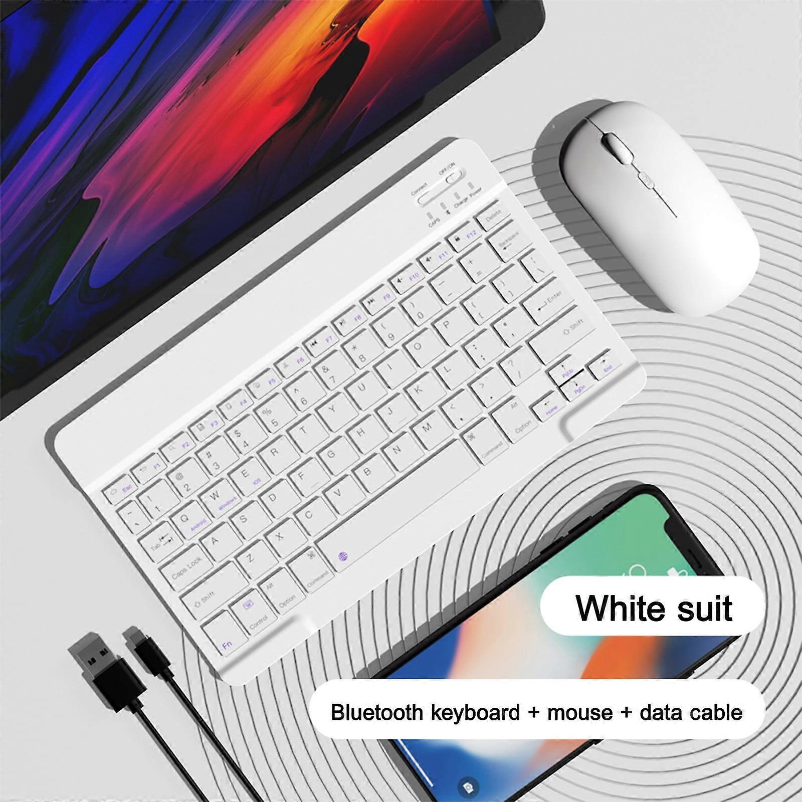 Bluetooth Keyboard & Mouse, Portable Wireless Set for Android PC Tablet, Compact Mechanical Keyboard with Tactile Switch & Ergonomic Vertical Design