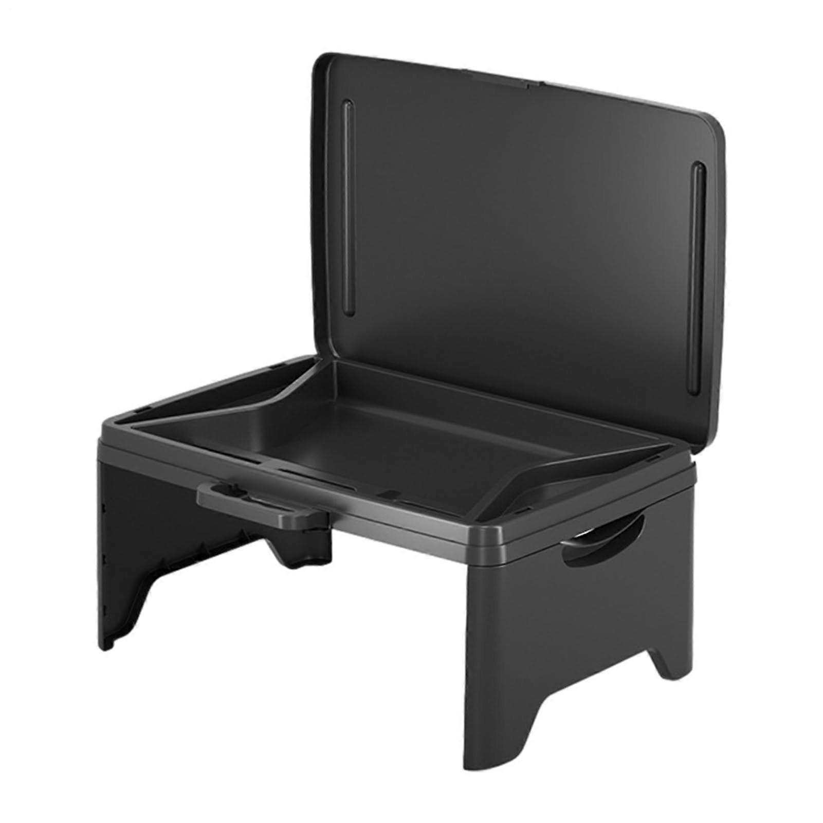 Laptop Bed Table Lightweight Folding Desk For Sofa Or Floor, Portable Snack Tray, Compact Storage, Black