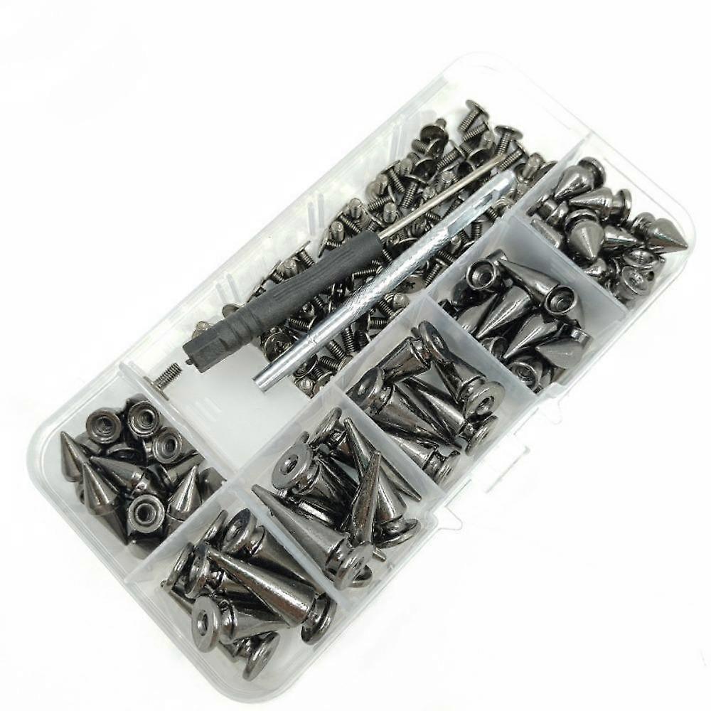 80 Sets Mixed Size Punk Rivet DIY Decoration Back Studs & Spike Cone Screw  Leather Craft
