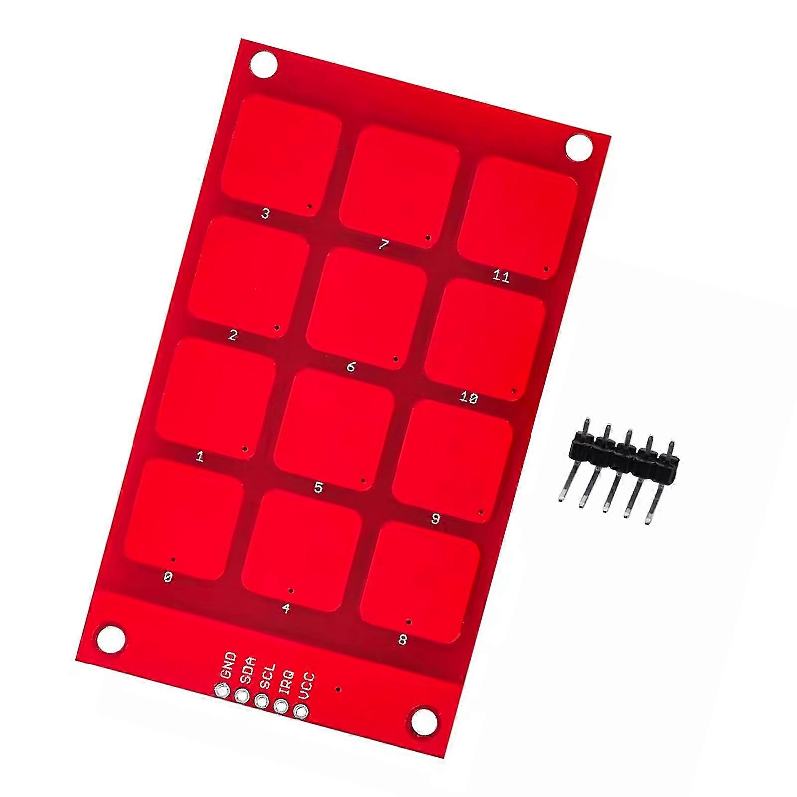 3.3V Logical Capacitive Touch Panel 12Keys Touch Sensors Module High Responsiveness For Circuit Board Integration Multicolor