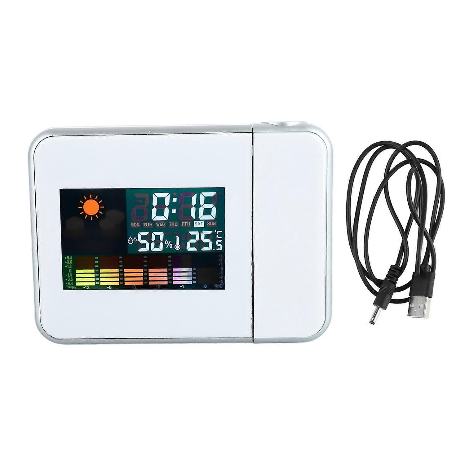 Projection Alarm Clock Innovative Mute Digital Alarm Clock Projector with Indoor Thermometer Hygrome